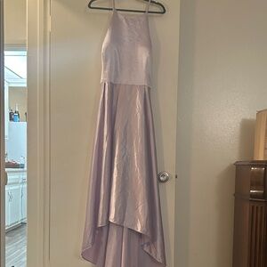 Satin High-Low Evening Dress - Lavender